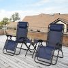 Folding Portable Zero Gravity Reclining Lounge Chairs & Table - 3 Pieces