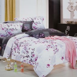 Twin - 5PC Bed In A Bag - Plum in Snow