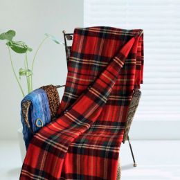 Red-Green-Black Plaid Soft Coral Fleece Throw Blanket