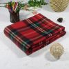 Red-Green-Black Plaid Soft Coral Fleece Throw Blanket