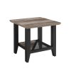 Wood Table Tall Floor Shelf End Table - Gray