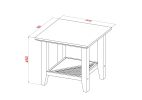 Wood Table Tall Floor Shelf End Table - Gray