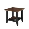Wood Table Tall Floor Shelf End Table - Dark Brown