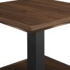 Wood Table Tall Floor Shelf End Table - Brown