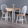 Drop Leaf Dining Table with Windsor Chairs; Natural and White - Sorella - 3 pcs