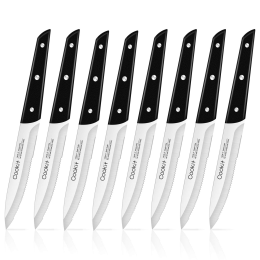 Steak Knife, 8pc Set Stainless Steel, Serrated for Home