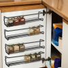 Wall Mount Spice Rack 4pcs Seasoning Holder Kitchen Storage