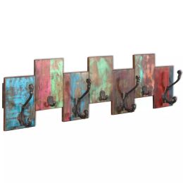 Solid Reclaimed Wood Coat Rack with 7 Hooks