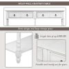 Console Table for Entryway with Drawers, Shelf Rectangular, Solid Wood Long Table Antique White