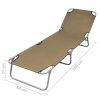 Foldable Sun lounger with Adjustable Backrest - Taupe