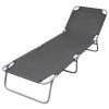Foldable Sun Lounger with Adjustable Backrest - Gray