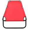Folding Sun Lounger Steel - Red