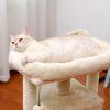 Cat Tree/Tower with Scratching Post, Small Cozy Condo, Top Perch and Dangling Ball Beige