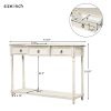 Console Table Sofa Table with Drawers for Entryway with Projecting Drawers and Long Shelf