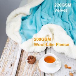 Queen Blanket Soft Flannel Fleece Bed Cover / Car Cozy Blanket - Turquoise