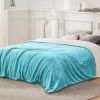 Queen Blanket Soft Flannel Fleece Bed Cover / Car Cozy Blanket - Turquoise