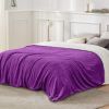 Queen Blanket Soft Flannel Fleece Bed Cover / Car Cozy Blanket - Plum