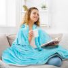 Fleece Throw Warm Soft Cuddly Cozy Sofa Travel - Turquoise