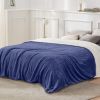 Fleece Throw Warm Soft Cuddly Cozy Sofa Travel - Navy Blue