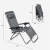 Zero Gravity Patio Adjustable Folding Reclining Chair With Pillow - 2 PCS