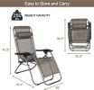 Zero Gravity Adjustable Lounge Folding Recliner Chair Outdoor Pool Yard Beach - 2 PC