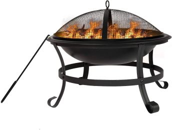 Outdoor Wood Burning BBQ Grill Fire Pit - 22"