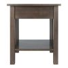 Stafford End Table With Drawer Knobs - Oyster Gray