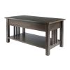 Stafford Coffee Table With Drawer Knobs - Oyster Gray
