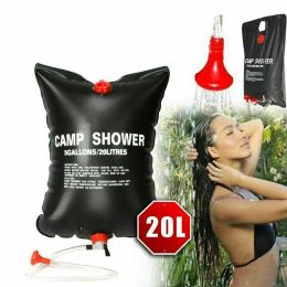 20L Camping Shower Portable Compact Solar Sun Heating Bath Bag Outdoor
