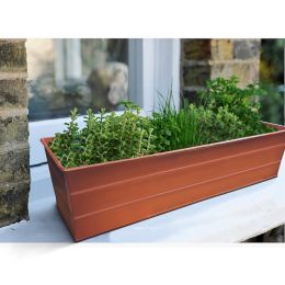 Flower Metal Planter Box - Embossed Line Design - Small