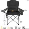 Oversized Heavy Duty Camping Chairs 2 Pack; Padded Compact Folding Portable w/ Cooler Cup Holder side pocket Supports 300 lbs