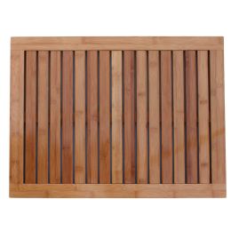 Bamboo Floor and Shower Mat (Colorsss: tan & brown w/red)